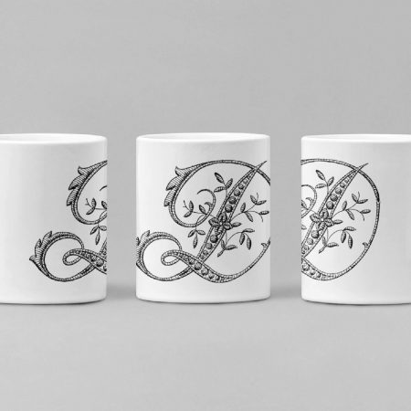 Primgi 11 oz Ceramic Alphabet-D Printed Coffee Mug