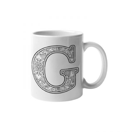 Primgi 11 oz Ceramic Alphabet-G Printed Coffee Mug