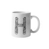 Primgi 11 oz Ceramic Alphabet-H Printed Coffee Mug