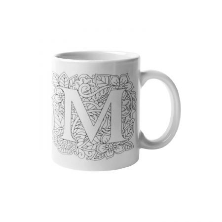 Primgi 11 oz Ceramic Alphabet-M Printed Coffee Mug