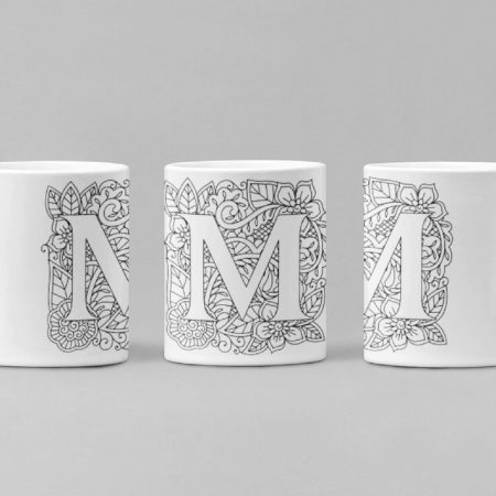 Primgi 11 oz Ceramic Alphabet-M Printed Coffee Mug