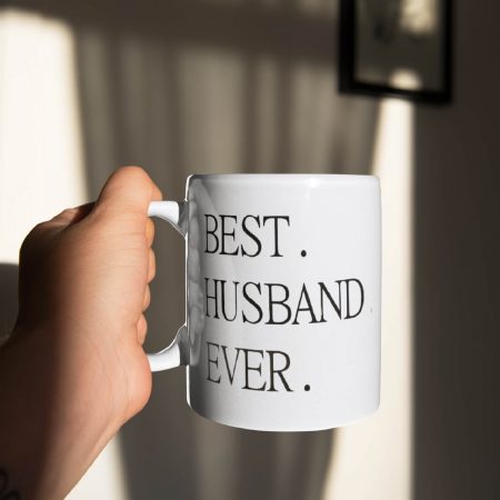 Primgi 11 oz Ceramic Best Husband Ever Coffee Mug Gift For Anniversary