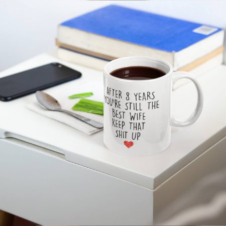 Primgi 11 oz Ceramic Best Wife Coffee Mug Gift For Anniversary
