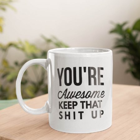 Primgi 11 oz Ceramic You Are Awesome Coffee Mug Gift For Anniversary