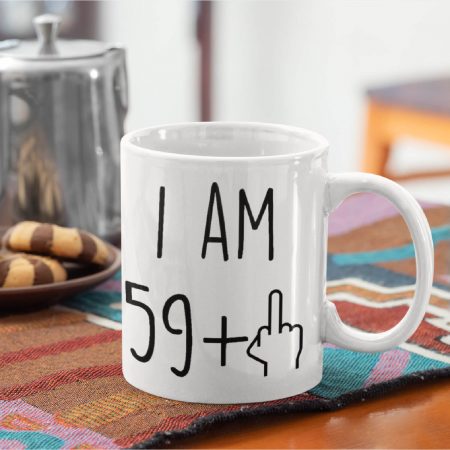 Primgi 11oz Ceramic I Am 59+ Coffee Mug For Birthday