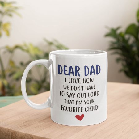 Primgi 11oz Ceramic Dear Dad Coffee Mug For Father