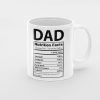 Primgi 11oz Ceramic Dad Nutrition Coffee Mug for Father
