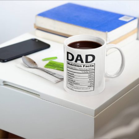 Primgi 11oz Ceramic Dad Nutrition Coffee Mug for Father