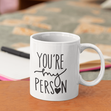 primgi 11oz Ceramic You're My Person Coffee Mug for Friendship Day