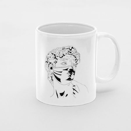 Primgi 11 oz Ceramic Lady With Mask Printed Coffee Mug