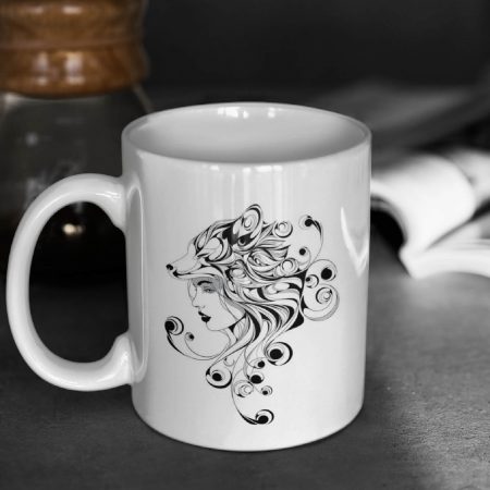 Primgi 11 oz Ceramic Queen Lady Printed Coffee Mug