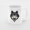 Primgi 11 oz Ceramic Wolf Head Logo Printed Coffee Mug