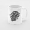 Primgi 11 oz Ceramic Lion Illustration Coffee Mug
