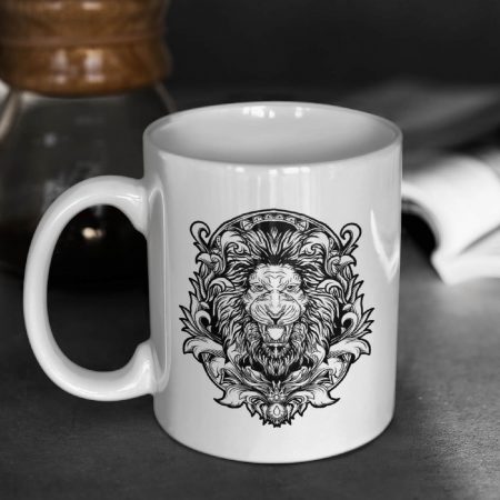 Primgi 11 oz Ceramic King Lion Printed Coffee Mug