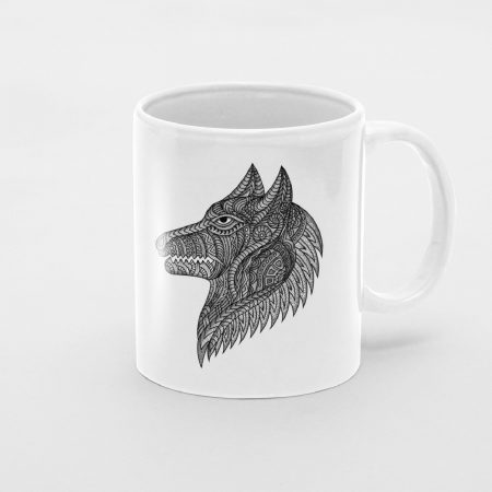 Primgi 11 oz Ceramic Dog Head Printed Coffee Mug