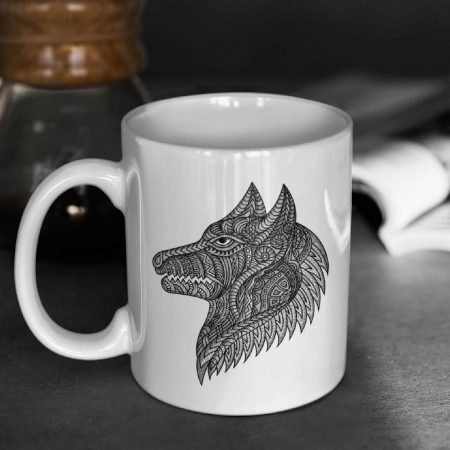 Primgi 11 oz Ceramic Dog Head Printed Coffee Mug