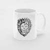 Primgi 11 oz Ceramic King Lion Head Illustration Coffee Mug