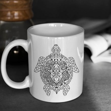 Primgi 11 oz Ceramic Tortoise Printed Coffee Mug