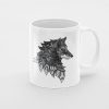 Primgi 11 oz Ceramic Wolf Illustration Coffee Mug