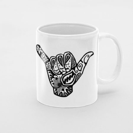 Primgi 11 oz Ceramic Finger Five Printed Coffee Mug