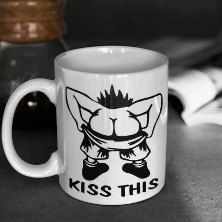 Primgi 11 oz Ceramic Kiss This Printed Coffee Mug