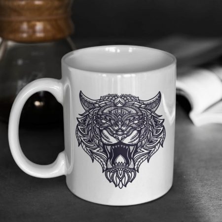 Primgi 11 oz Ceramic Lion Head Printed Coffee Mug