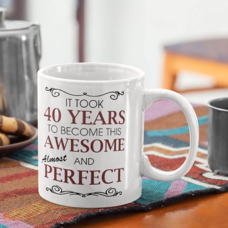Primgi 11 oz Ceramic 40 Years Awesome Perfect Coffee Mug for Birthday