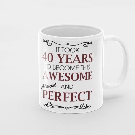 Primgi 11 oz Ceramic 40 Years Awesome Perfect Coffee Mug for Birthday