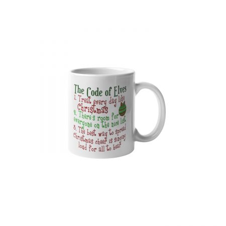 Primgi 11 oz Ceramic The Code of Elves Christmas Coffee Mug