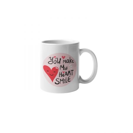 Primgi 11 oz Ceramic Heart Smile Bride Printed Coffee Mug