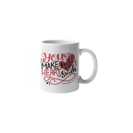 Primgi 11 oz Ceramic Make Heart Smile Coffee Mug