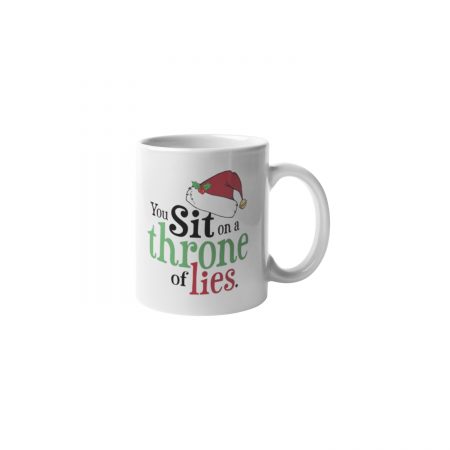 Primgi 11 oz Ceramic Sit Throne Lies Christmas Coffee Mug