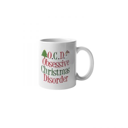 Primgi 11 oz Ceramic OCD Christmas Coffee Mug