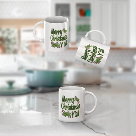Primgi 11 oz Ceramic Merry Christmas All Coffee Mug