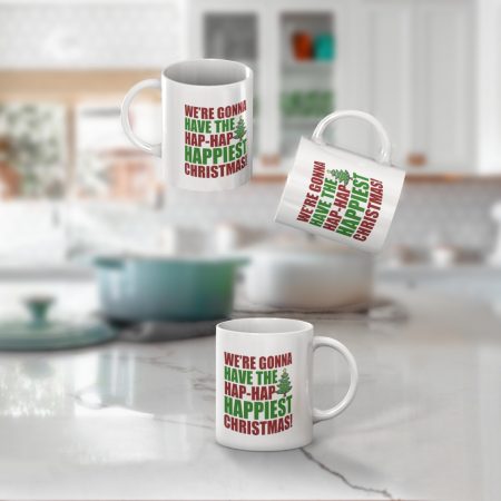 Primgi 11 oz Ceramic Get Lit Happiest Christmas Coffee Mug
