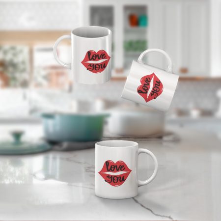 Primgi 11 oz Ceramic Love You Printed Coffee Mug