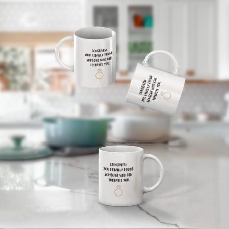 Primgi 11 oz Ceramic Bridal Printed Congrats Coffee Mug