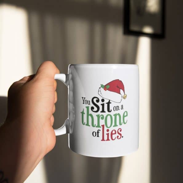 Ceramic Sit Throne Lies Christmas Coffee Mug