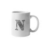 Primgi 11 oz Ceramic Alphabet-N Printed Coffee Mug