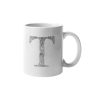 Primgi 11 oz Ceramic Alphabet-T Printed Coffee Mug