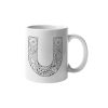 Primgi 11 oz Ceramic Alphabet-U Printed Coffee Mug