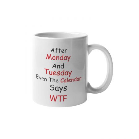Primgi 11 oz Ceramic WTF Funny Quotes Coffee Mug