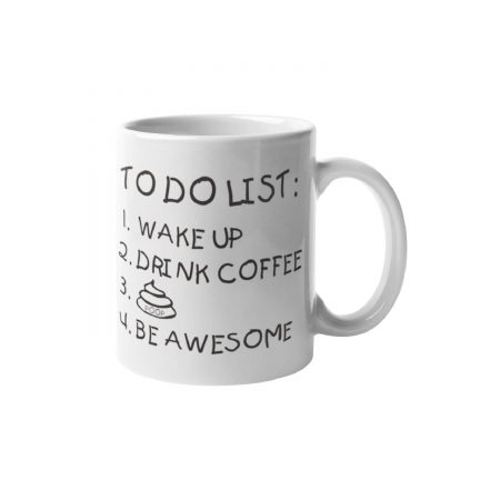 Primgi 11 oz Ceramic Be Awesome Funny Quotes Coffee Mug