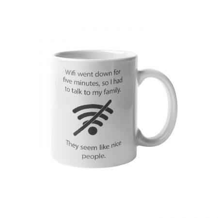 Primgi 11 oz Ceramic Wi-Fi Funny Quotes Coffee Mug