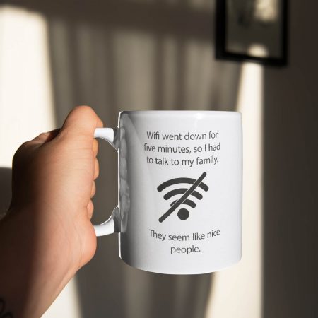 Primgi 11 oz Ceramic Wi-Fi Funny Quotes Coffee Mug