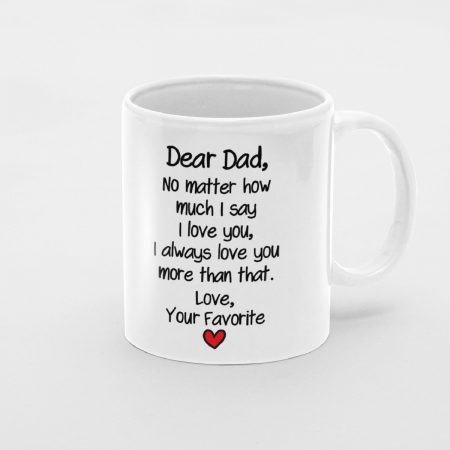 Primgi 11oz Ceramic Dear Dad Coffee Mug For Father's Day