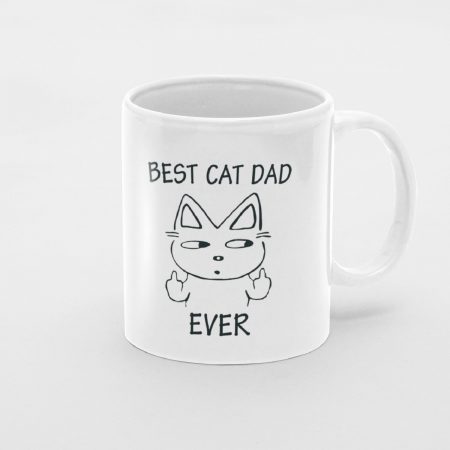 Primgi 11oz Ceramic Best Cat Dad Coffee Mug For Father's Day