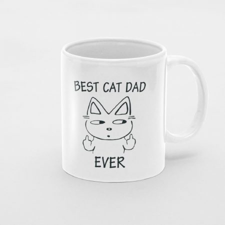 Primgi 11oz Ceramic Best Cat Dad Coffee Mug For Father's Day