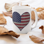 Independence Day Triangle Flag Printed Coffee Mug