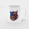 Primgi 11 oz Ceramic Independence Day Tiger Printed Flag Coffee Mug